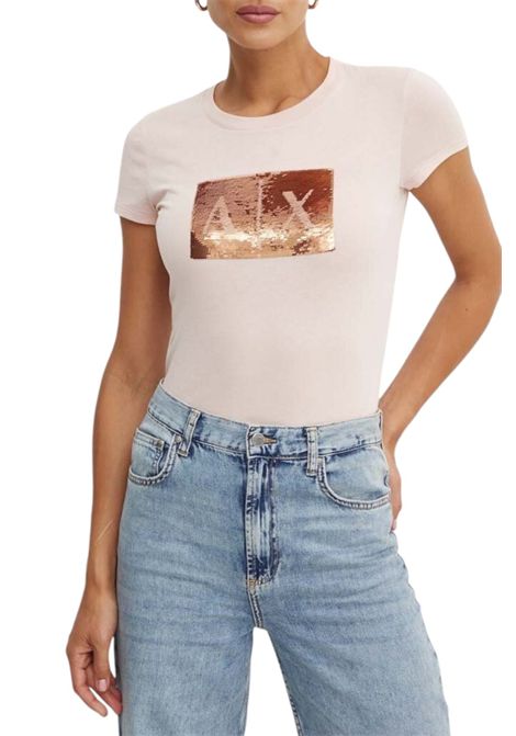 T-shirt slim fit with logo with sequins ARMANI EXCHANGE | T-shirt | 8NYTDL YJ73ZU4105